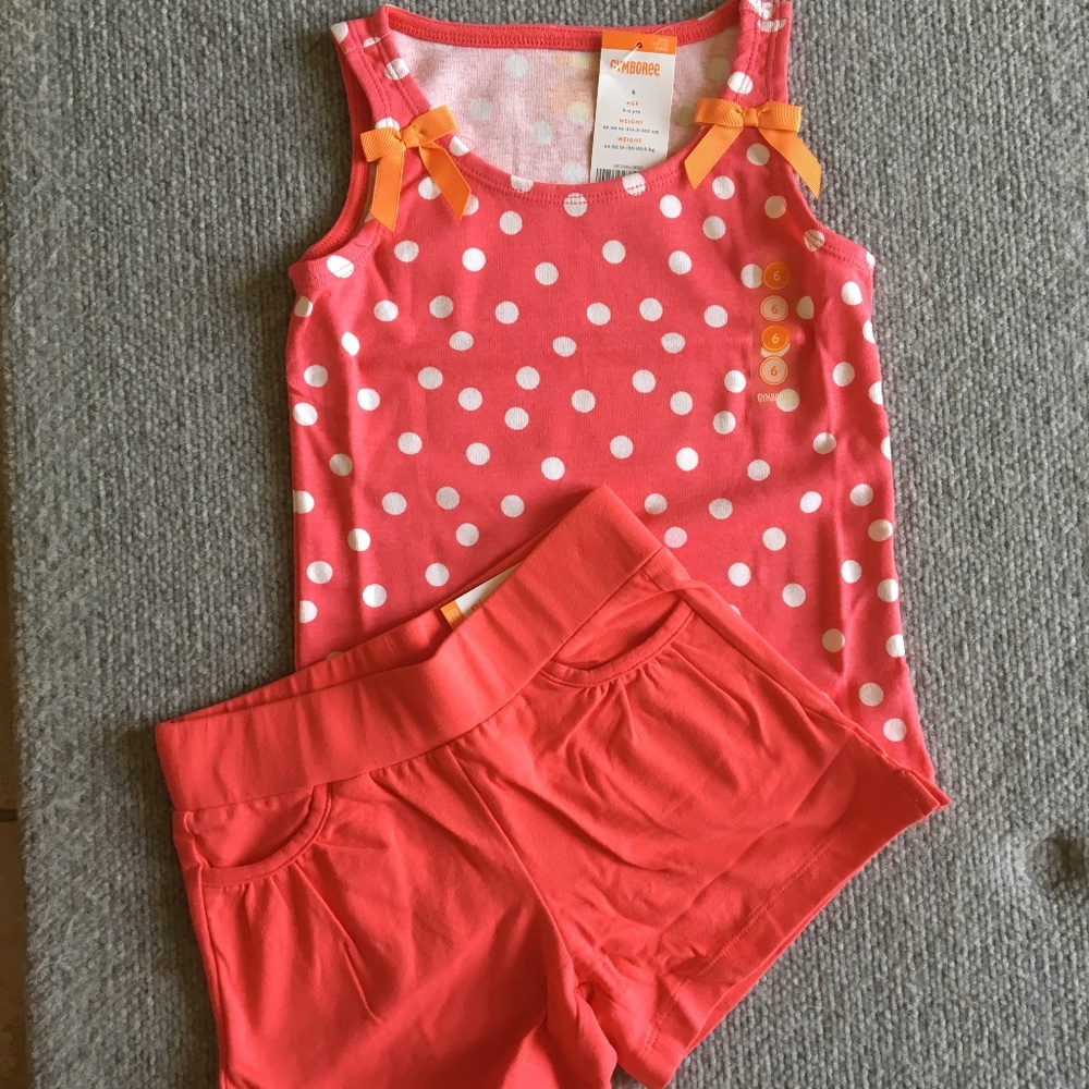 Cactus Rose Polka Dot Bow Top & Jersey Shorts